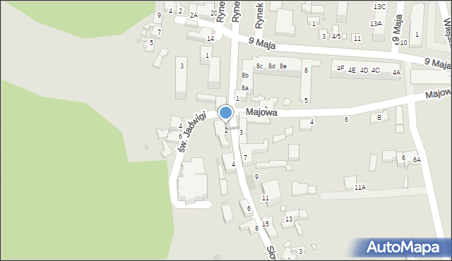 Nowogród Bobrzański, Słowackiego Juliusza, 2, mapa Nowogród Bobrzański