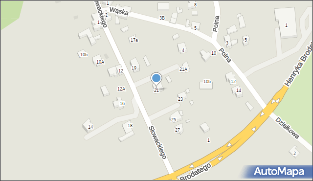 Nowogród Bobrzański, Słowackiego Juliusza, 21, mapa Nowogród Bobrzański