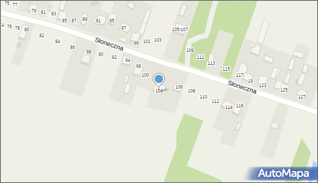 Nowy Broniszew, Słoneczna, 104, mapa Nowy Broniszew