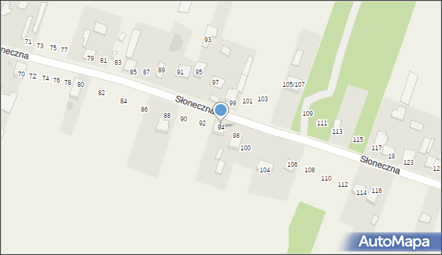 Nowy Broniszew, Słoneczna, 96, mapa Nowy Broniszew