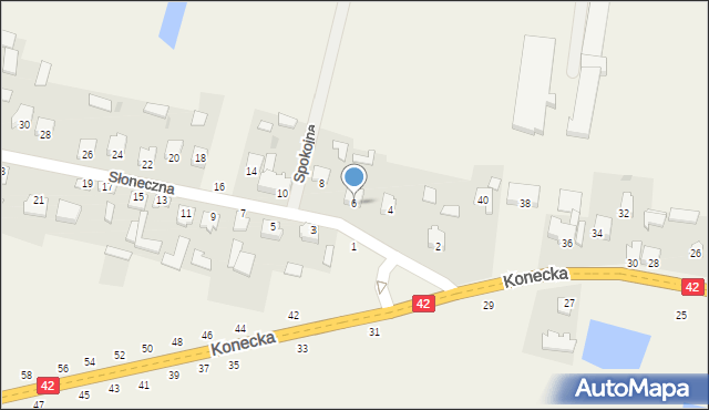 Nowy Kazanów, Słoneczna, 6, mapa Nowy Kazanów