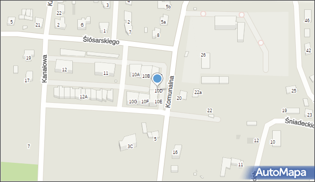 Nowy Tomyśl, Ślósarskiego Floriana, 10D, mapa Nowy Tomyśl