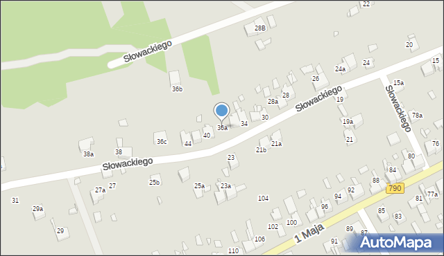 Ogrodzieniec, Słowackiego Juliusza, 36a, mapa Ogrodzieniec