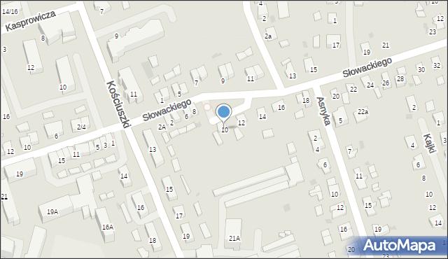 Olecko, Słowackiego Juliusza, 10, mapa Olecko