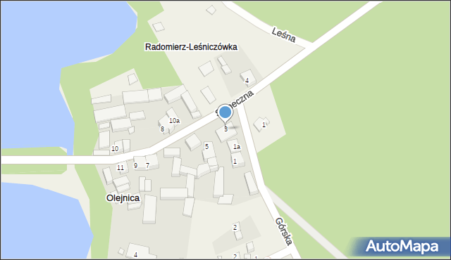 Olejnica, Słoneczna, 3, mapa Olejnica