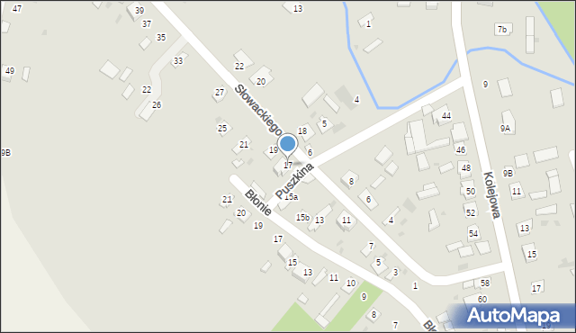 Oleszyce, Słowackiego Juliusza, 17, mapa Oleszyce