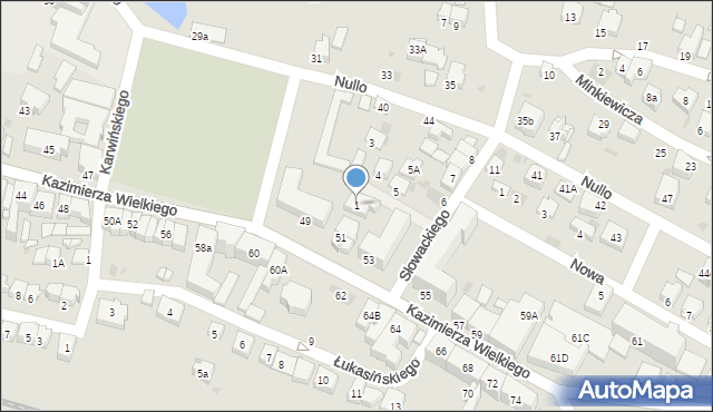 Olkusz, Słowackiego Juliusza, 1, mapa Olkusz