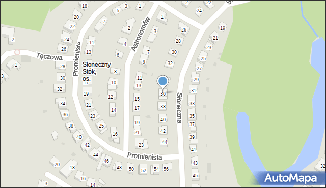 Olsztyn, Słoneczna, 36, mapa Olsztyna