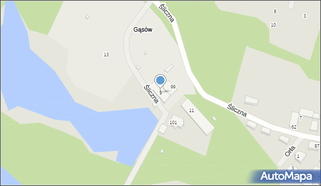 Opole, Śliczna, 9, mapa Opola