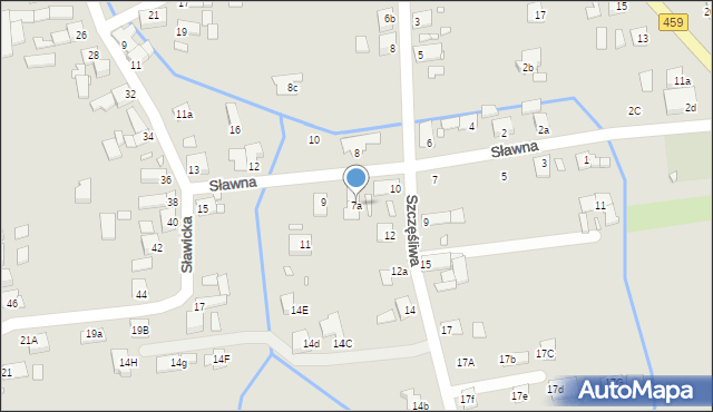 Opole, Sławna, 7a, mapa Opola