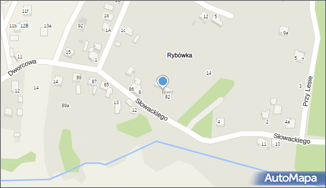 Orzesze, Słowackiego Juliusza, 8a, mapa Orzesze