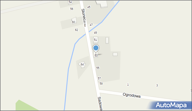 Osiek, Słoneczna, 53, mapa Osiek