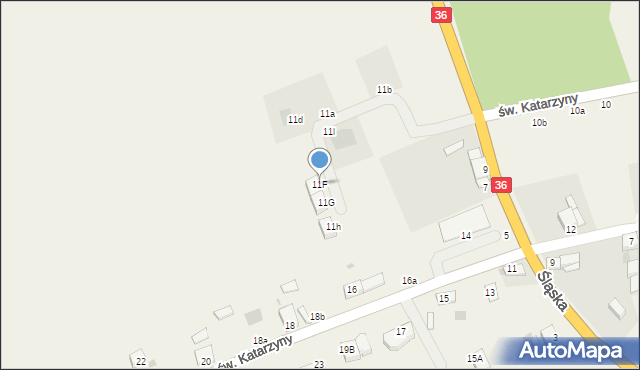 Osiek, Śląska, 11F, mapa Osiek