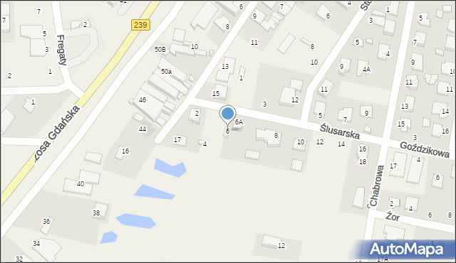 Osielsko, Ślusarska, 6, mapa Osielsko