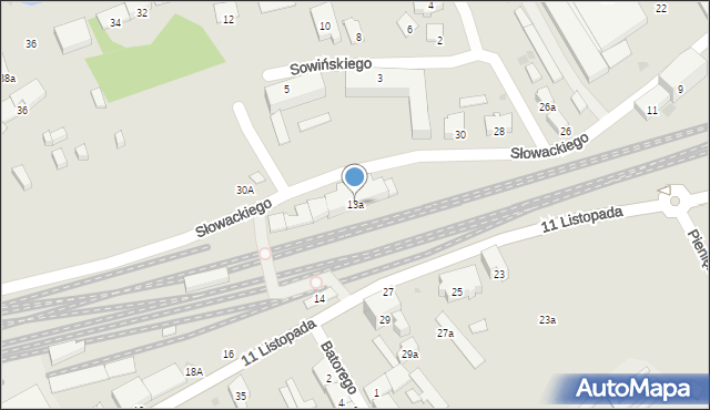 Ostróda, Słowackiego Juliusza, 13a, mapa Ostróda