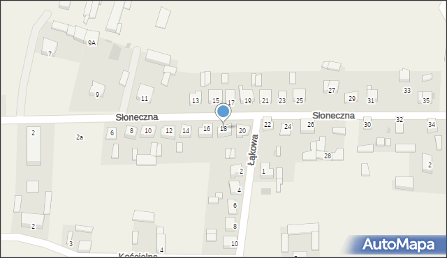 Ostrowite, Słoneczna, 18, mapa Ostrowite