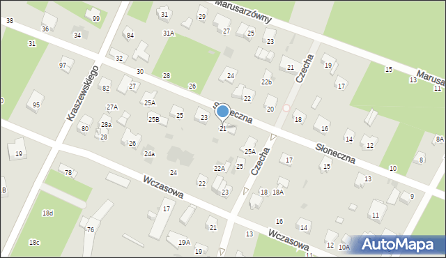 Otwock, Słoneczna, 21, mapa Otwock