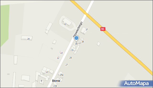 Ozorków, Słowackiego Juliusza, 33, mapa Ozorków