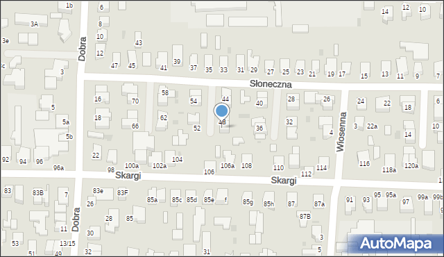 Pabianice, Słoneczna, 50, mapa Pabianic