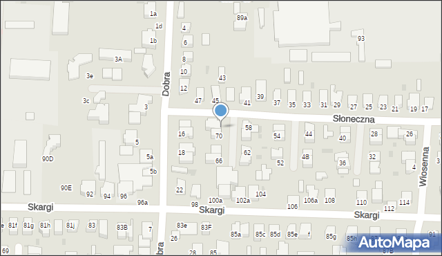 Pabianice, Słoneczna, 72, mapa Pabianic