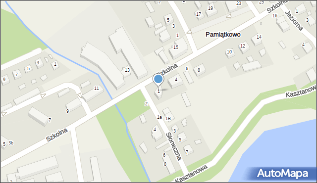 Pamiątkowo, Słoneczna, 1, mapa Pamiątkowo