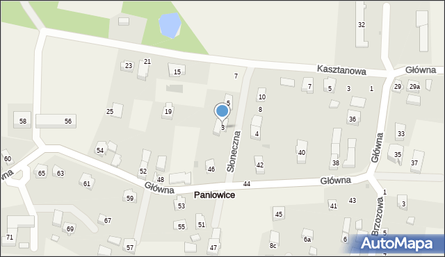 Paniowice, Słoneczna, 3, mapa Paniowice