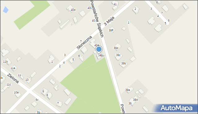 Panki, Słoneczna, 40B, mapa Panki