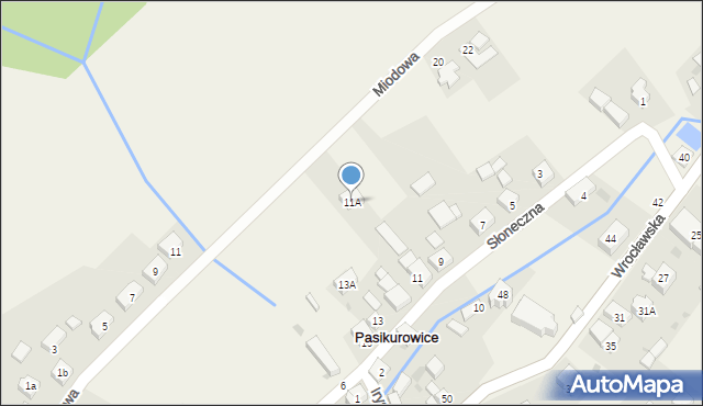 Pasikurowice, Słoneczna, 11A, mapa Pasikurowice