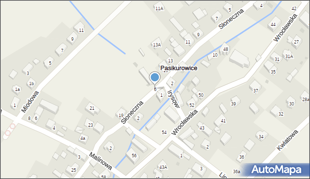 Pasikurowice, Słoneczna, 6, mapa Pasikurowice