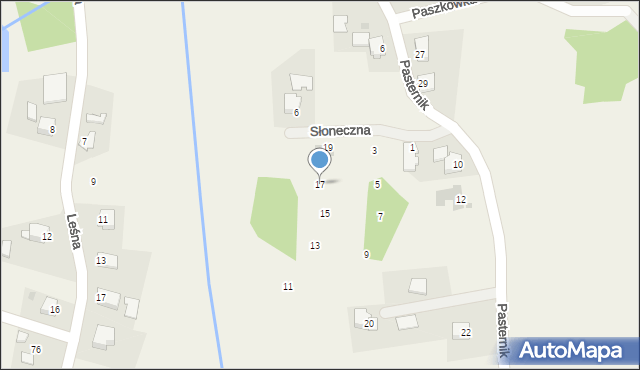 Paszkówka, Słoneczna, 17, mapa Paszkówka