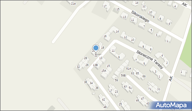 Pępowo, Słoneczne Tarasy, 22, mapa Pępowo