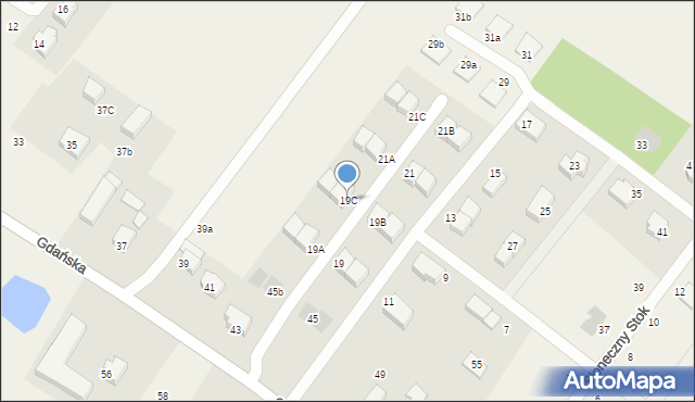 Pępowo, Słoneczny Stok, 19C, mapa Pępowo