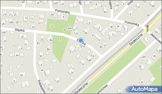 Piaseczno, Śląska, 1, mapa Piaseczno