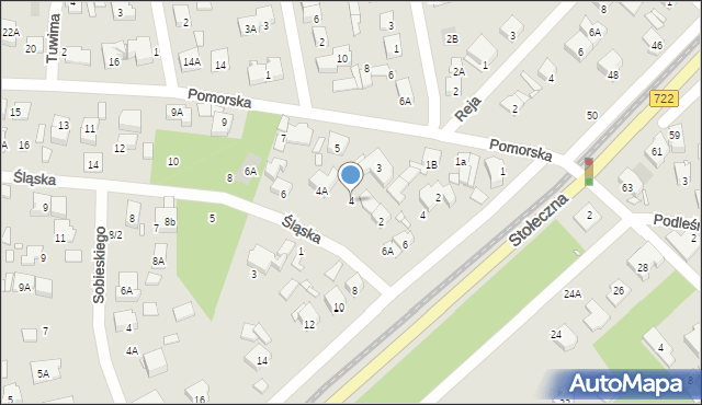 Piaseczno, Śląska, 4, mapa Piaseczno