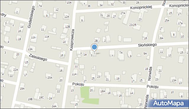 Piastów, Słońskiego Edwarda, 3A, mapa Piastów