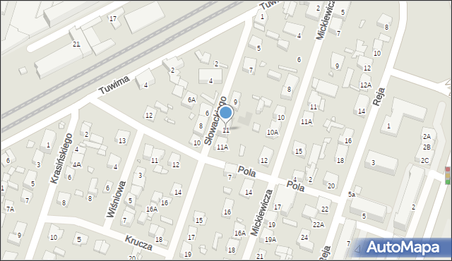 Piastów, Słowackiego Juliusza, 11, mapa Piastów