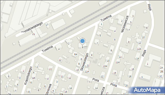 Piastów, Słowackiego Juliusza, 4, mapa Piastów