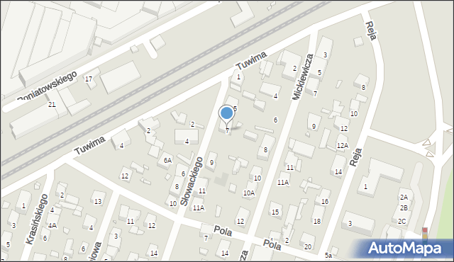 Piastów, Słowackiego Juliusza, 7, mapa Piastów