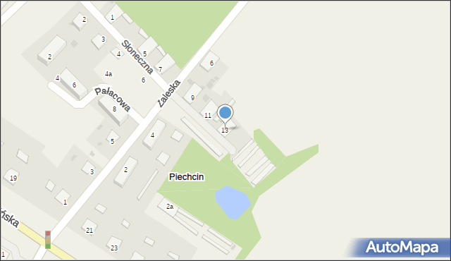 Piechcin, Słoneczna, 13, mapa Piechcin