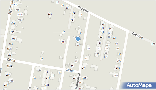 Piekary Śląskie, Słowackiego Juliusza, 33, mapa Piekary Śląskie