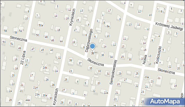 Pilawa, Słoneczna, 38, mapa Pilawa