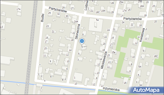 Piotrków Trybunalski, Słoneczna, 7, mapa Piotrków Trybunalski