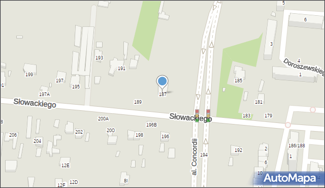 Piotrków Trybunalski, Słowackiego Juliusza, 187, mapa Piotrków Trybunalski