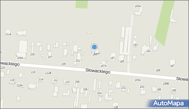 Piotrków Trybunalski, Słowackiego Juliusza, 199, mapa Piotrków Trybunalski