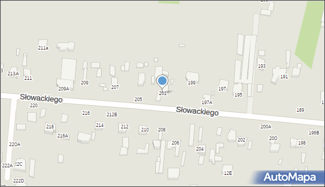 Piotrków Trybunalski, Słowackiego Juliusza, 201, mapa Piotrków Trybunalski