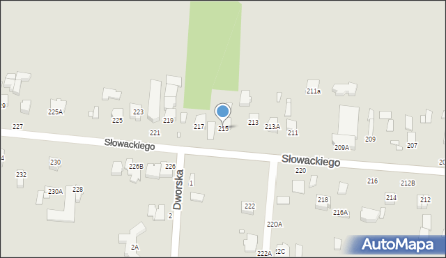 Piotrków Trybunalski, Słowackiego Juliusza, 215, mapa Piotrków Trybunalski