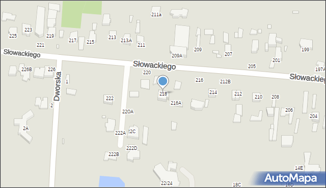 Piotrków Trybunalski, Słowackiego Juliusza, 218, mapa Piotrków Trybunalski