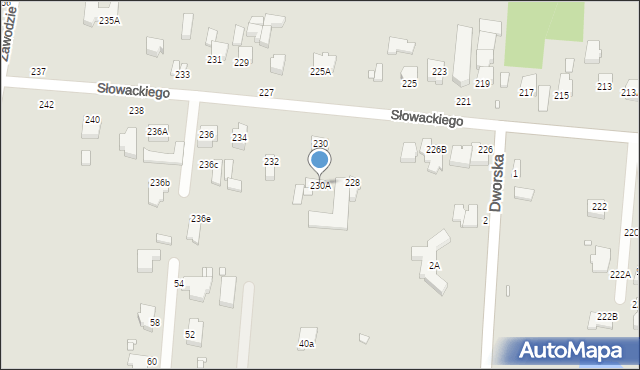 Piotrków Trybunalski, Słowackiego Juliusza, 230A, mapa Piotrków Trybunalski