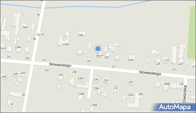 Piotrków Trybunalski, Słowackiego Juliusza, 231, mapa Piotrków Trybunalski