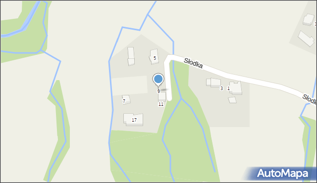 Pisarzowice, Słodka, 9, mapa Pisarzowice